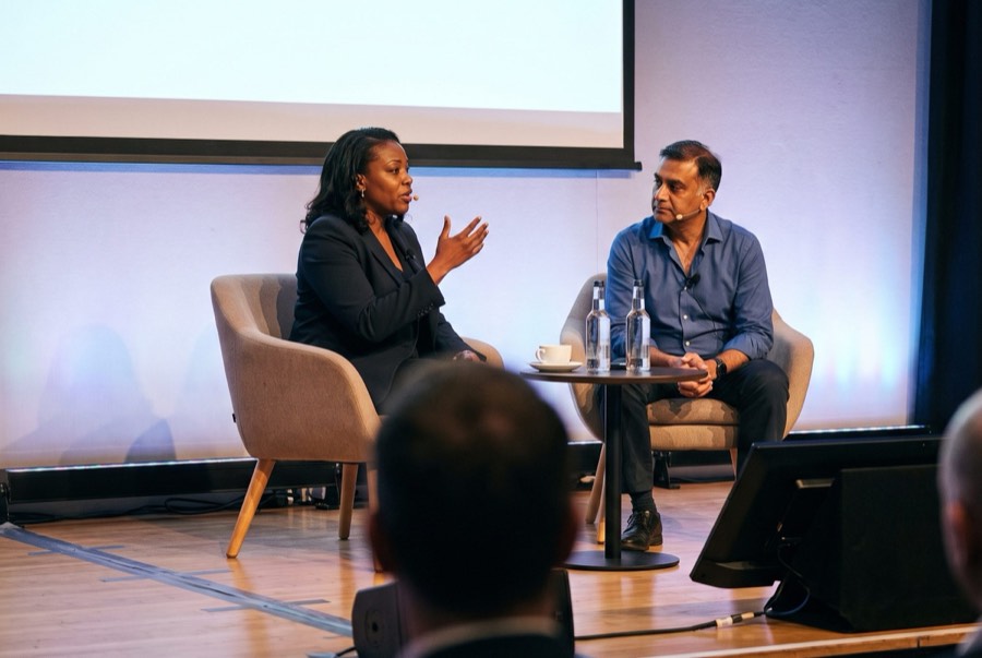 A fireside conversation on stage