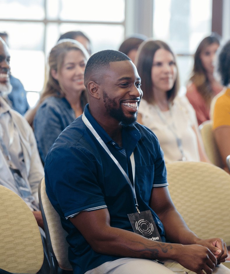 Delegates in the main room, mid-session